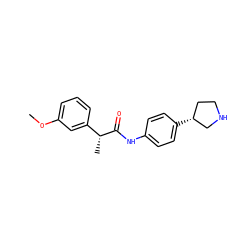 COc1cccc([C@@H](C)C(=O)Nc2ccc([C@@H]3CCNC3)cc2)c1 ZINC000117725532