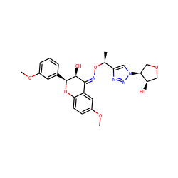 COc1cccc([C@@H]2Oc3ccc(OC)cc3/C(=N/O[C@@H](C)c3cn([C@H]4COC[C@H]4O)nn3)[C@@H]2O)c1 ZINC000008035711