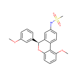 COc1cccc([C@@H]2Oc3cccc(OC)c3-c3ccc(NS(C)(=O)=O)cc32)c1 ZINC000026179058