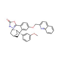 COc1cccc([C@]2(c3cc(OCc4ccc5ccccc5n4)ccc3-c3n[nH]c(=O)o3)C[C@H]3CC[C@H]2C3)c1 ZINC000101508257