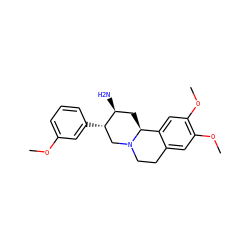COc1cccc([C@H]2CN3CCc4cc(OC)c(OC)cc4[C@@H]3C[C@@H]2N)c1 ZINC000028821842
