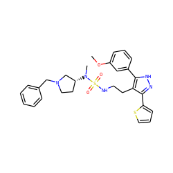 COc1cccc(-c2[nH]nc(-c3cccs3)c2CCNS(=O)(=O)N(C)[C@@H]2CCN(Cc3ccccc3)C2)c1 ZINC000072173567