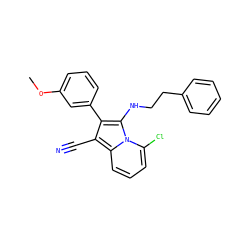 COc1cccc(-c2c(C#N)c3cccc(Cl)n3c2NCCc2ccccc2)c1 ZINC000036185201
