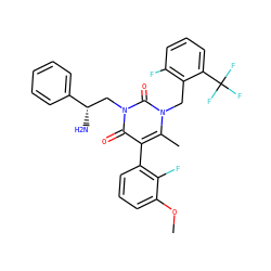 COc1cccc(-c2c(C)n(Cc3c(F)cccc3C(F)(F)F)c(=O)n(C[C@H](N)c3ccccc3)c2=O)c1F ZINC000044404439