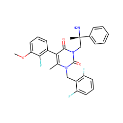 COc1cccc(-c2c(C)n(Cc3c(F)cccc3F)c(=O)n(C[C@](C)(N)c3ccccc3)c2=O)c1F ZINC000040430716