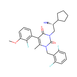COc1cccc(-c2c(C)n(Cc3c(F)cccc3F)c(=O)n(C[C@H](N)C3CCCC3)c2=O)c1F ZINC000013580579