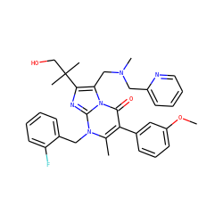 COc1cccc(-c2c(C)n(Cc3ccccc3F)c3nc(C(C)(C)CO)c(CN(C)Cc4ccccn4)n3c2=O)c1 ZINC000096300997