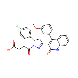 COc1cccc(-c2c(C3=NN(C(=O)CCC(=O)O)[C@H](c4ccc(Cl)cc4)C3)c(=O)[nH]c3ccccc23)c1 ZINC000096283760