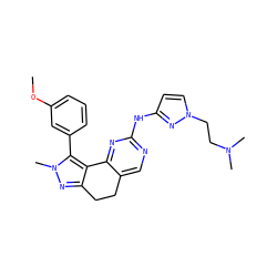 COc1cccc(-c2c3c(nn2C)CCc2cnc(Nc4ccn(CCN(C)C)n4)nc2-3)c1 ZINC000169702340
