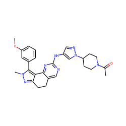 COc1cccc(-c2c3c(nn2C)CCc2cnc(Nc4cnn(C5CCN(C(C)=O)CC5)c4)nc2-3)c1 ZINC000169702324