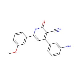 COc1cccc(-c2cc(-c3cccc(N)c3)c(C#N)c(=O)[nH]2)c1 ZINC000299867274