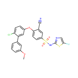 COc1cccc(-c2cc(Oc3ccc(S(=O)(=O)Nc4ncc(F)s4)cc3C#N)ccc2Cl)c1 ZINC000095581161