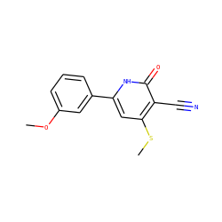 COc1cccc(-c2cc(SC)c(C#N)c(=O)[nH]2)c1 ZINC000299869041