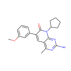 COc1cccc(-c2cc3c(C)nc(N)nc3n(C3CCCC3)c2=O)c1 ZINC000117699826