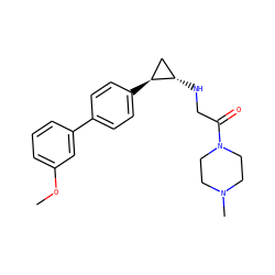 COc1cccc(-c2ccc([C@H]3C[C@@H]3NCC(=O)N3CCN(C)CC3)cc2)c1 ZINC000068204270