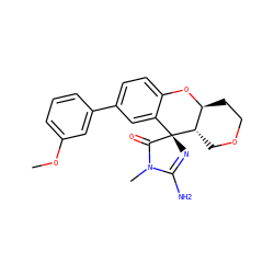COc1cccc(-c2ccc3c(c2)[C@]2(N=C(N)N(C)C2=O)[C@H]2COCC[C@@H]2O3)c1 ZINC000103253353