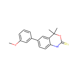 COc1cccc(-c2ccc3c(c2)C(C)(C)OC(=S)N3)c1 ZINC000013488846