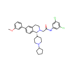 COc1cccc(-c2ccc3c(c2)CCN(CC(=O)Nc2cc(Cl)cc(Cl)c2)[C@@H]3C2CCN(C3CCCC3)CC2)c1 ZINC000036351638
