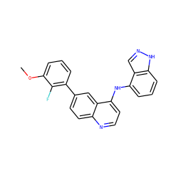 COc1cccc(-c2ccc3nccc(Nc4cccc5[nH]ncc45)c3c2)c1F ZINC000143000652