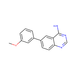 COc1cccc(-c2ccc3ncnc(N)c3c2)c1 ZINC000148842270
