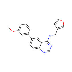 COc1cccc(-c2ccc3ncnc(NCc4ccoc4)c3c2)c1 ZINC000045316404