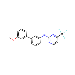 COc1cccc(-c2cccc(Nc3nccc(C(F)(F)F)n3)c2)c1 ZINC001772619564
