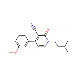 COc1cccc(-c2ccn(CCC(C)C)c(=O)c2C#N)c1 ZINC000084758228