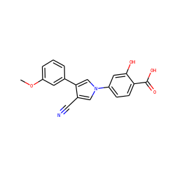 COc1cccc(-c2cn(-c3ccc(C(=O)O)c(O)c3)cc2C#N)c1 ZINC000200835591