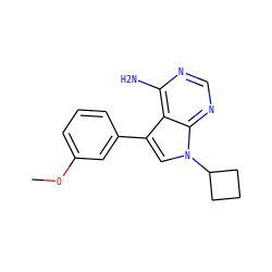 COc1cccc(-c2cn(C3CCC3)c3ncnc(N)c23)c1 ZINC000027979329