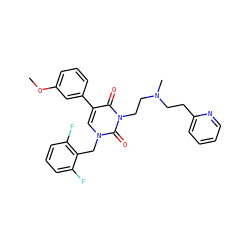 COc1cccc(-c2cn(Cc3c(F)cccc3F)c(=O)n(CCN(C)CCc3ccccn3)c2=O)c1 ZINC000013519335