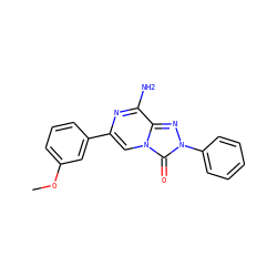 COc1cccc(-c2cn3c(=O)n(-c4ccccc4)nc3c(N)n2)c1 ZINC001772584688