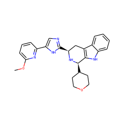 COc1cccc(-c2cnc([C@H]3Cc4c([nH]c5ccccc45)[C@@H](C4CCOCC4)N3)[nH]2)n1 ZINC000653725060