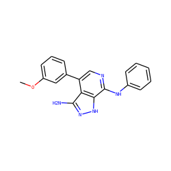 COc1cccc(-c2cnc(Nc3ccccc3)c3[nH]nc(N)c23)c1 ZINC000204808424