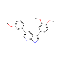 COc1cccc(-c2cnc3[nH]cc(-c4ccc(OC)c(OC)c4)c3c2)c1 ZINC000299825623