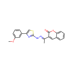 COc1cccc(-c2csc(N/N=C(\C)c3cc4ccccc4oc3=O)n2)c1 ZINC000058563994