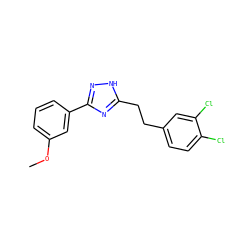 COc1cccc(-c2n[nH]c(CCc3ccc(Cl)c(Cl)c3)n2)c1 ZINC000013589623