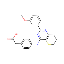 COc1cccc(-c2nc3c(c(Nc4ccc(CC(=O)O)cc4)n2)SCCC3)c1 ZINC000103259145