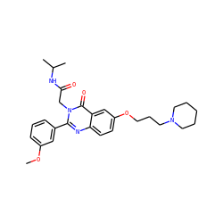 COc1cccc(-c2nc3ccc(OCCCN4CCCCC4)cc3c(=O)n2CC(=O)NC(C)C)c1 ZINC000038228094