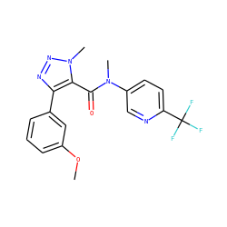 COc1cccc(-c2nnn(C)c2C(=O)N(C)c2ccc(C(F)(F)F)nc2)c1 ZINC000103297794