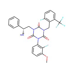 COc1cccc(-n2c(=O)n(Cc3c(F)cccc3C(F)(F)F)c(=O)n(C[C@H](N)c3ccccc3)c2=O)c1F ZINC000028114101