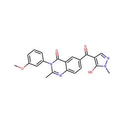 COc1cccc(-n2c(C)nc3ccc(C(=O)c4cnn(C)c4O)cc3c2=O)c1 ZINC000299839029