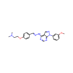 COc1cccc(-n2ncc3c(N/N=C/c4ccc(OCCN(C)C)cc4)ncnc32)c1 ZINC000014946189