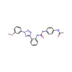 COc1cccc(-n2nnc(-c3ccccc3NC(=O)Nc3ccc(NC(C)=O)cc3)n2)c1 ZINC001772588218