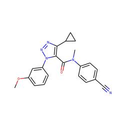 COc1cccc(-n2nnc(C3CC3)c2C(=O)N(C)c2ccc(C#N)cc2)c1 ZINC000095589932