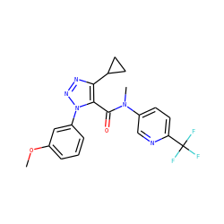 COc1cccc(-n2nnc(C3CC3)c2C(=O)N(C)c2ccc(C(F)(F)F)nc2)c1 ZINC000103297781