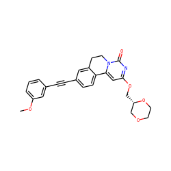 COc1cccc(C#Cc2ccc3c(c2)CCn2c-3cc(OC[C@H]3COCCO3)nc2=O)c1 ZINC000653621404