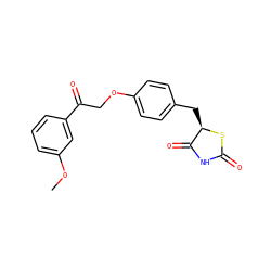 COc1cccc(C(=O)COc2ccc(C[C@H]3SC(=O)NC3=O)cc2)c1 ZINC000059181601