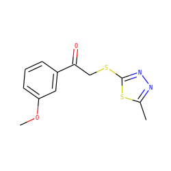 COc1cccc(C(=O)CSc2nnc(C)s2)c1 ZINC000037485643