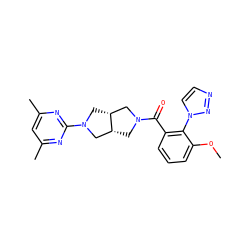 COc1cccc(C(=O)N2C[C@@H]3CN(c4nc(C)cc(C)n4)C[C@@H]3C2)c1-n1ccnn1 ZINC000116597657