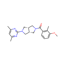 COc1cccc(C(=O)N2C[C@@H]3CN(c4nc(C)cc(C)n4)C[C@@H]3C2)c1C ZINC000116828268